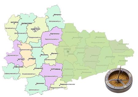 Шадринская епархия на карте Курганской области